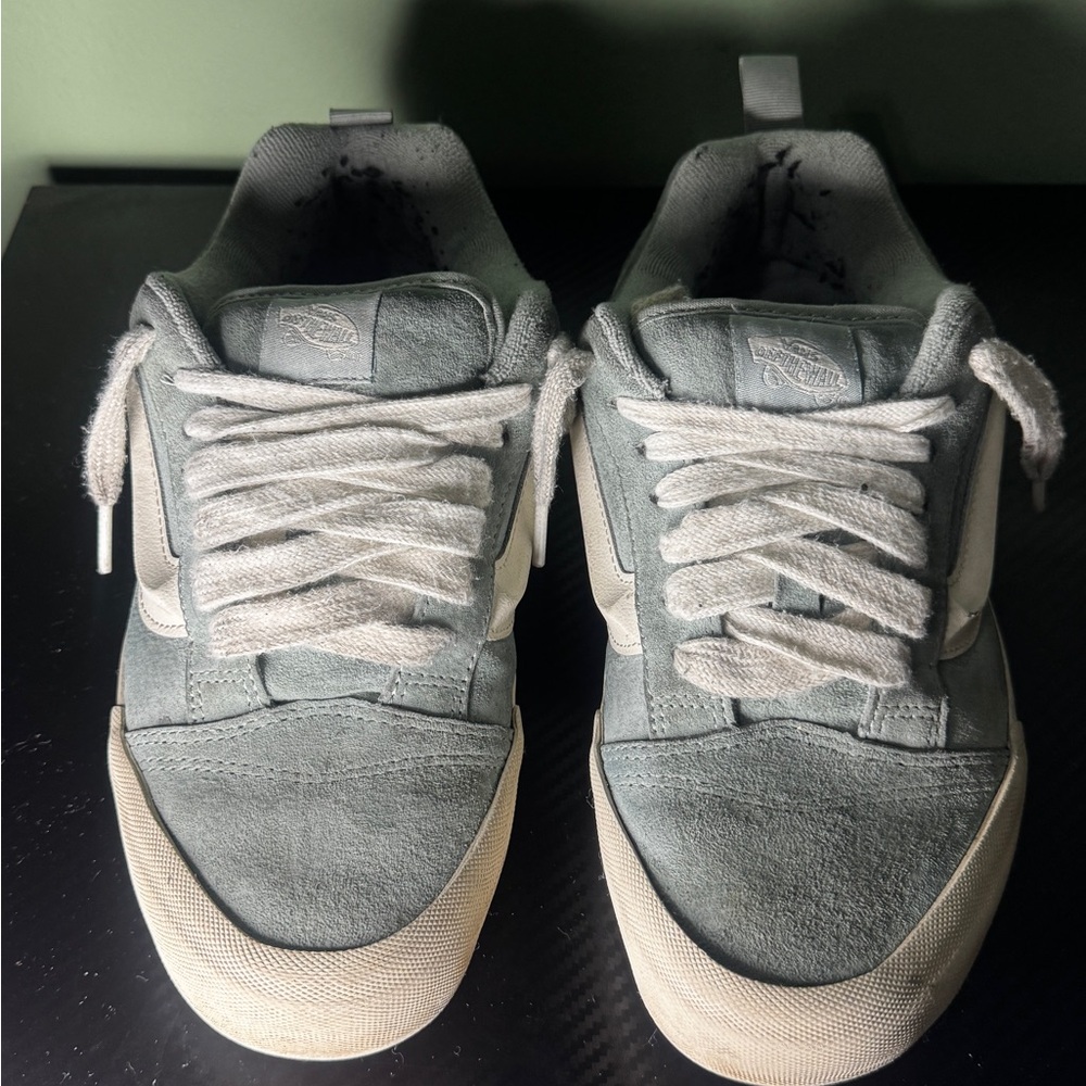 Vans Low-Top Sneakers in Light Sage and Cream